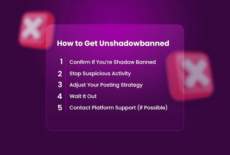 How to get unshadowbanned