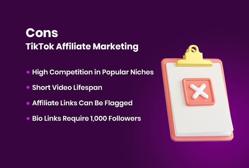 Cons of Affiliate marketing
